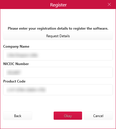 enter registeration details form