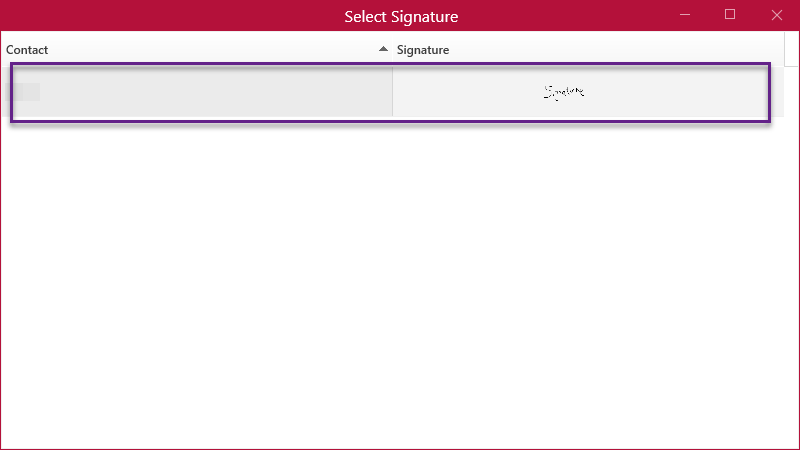certificate window, select signature