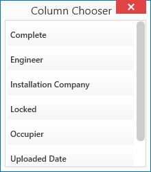 column chooser window