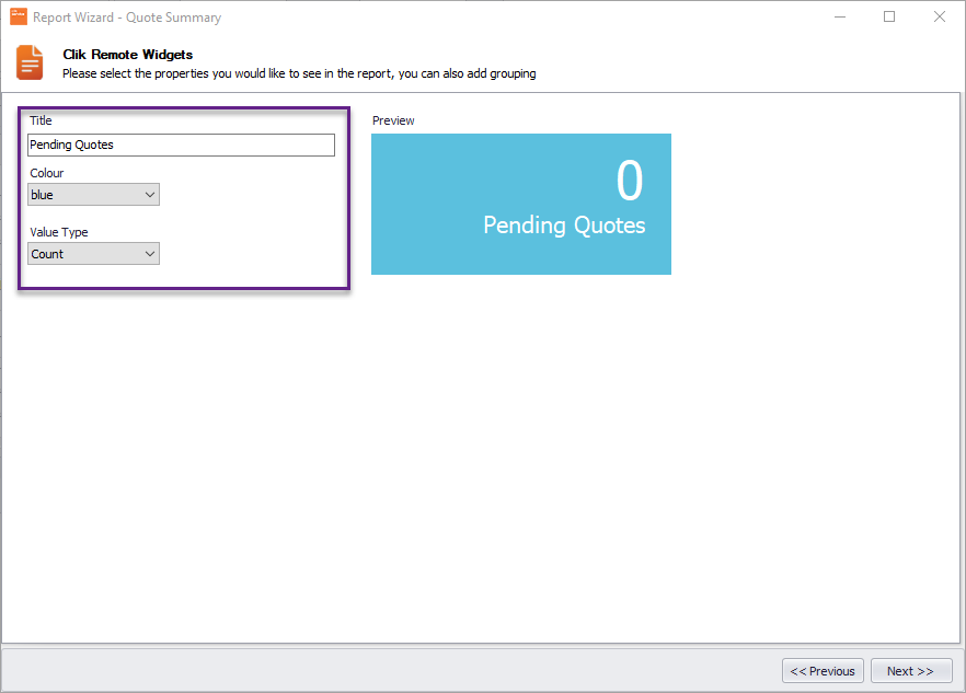 Setting Up Quote Status Widgets CR Clik