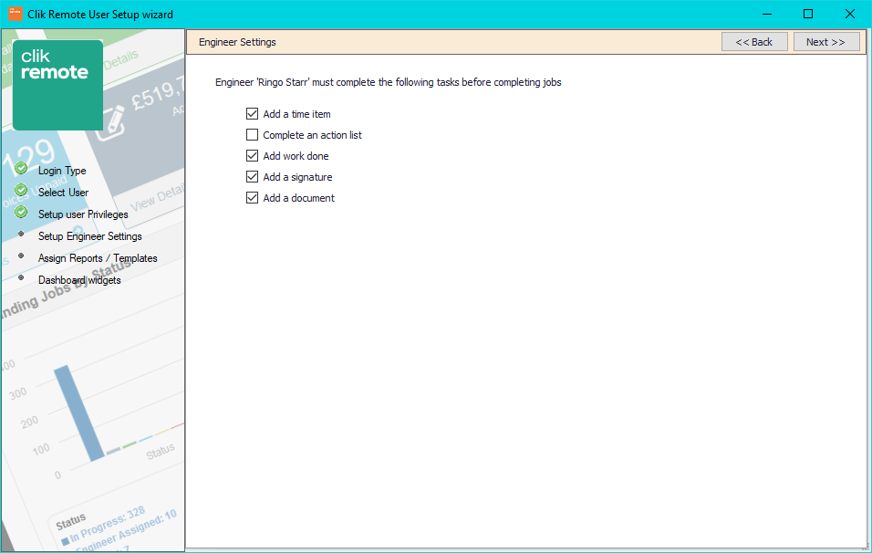 clik remote user setup wizard