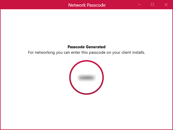passcode generated screen