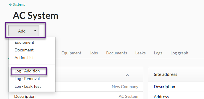 add log addition