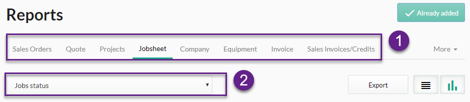 report option headers