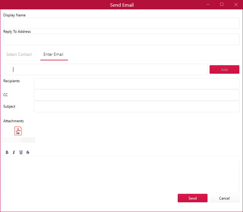 send email screen
