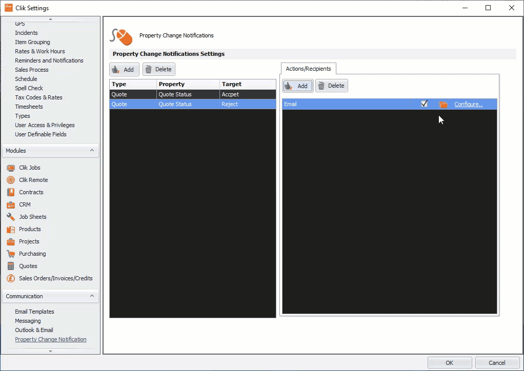 selecting notification recipients