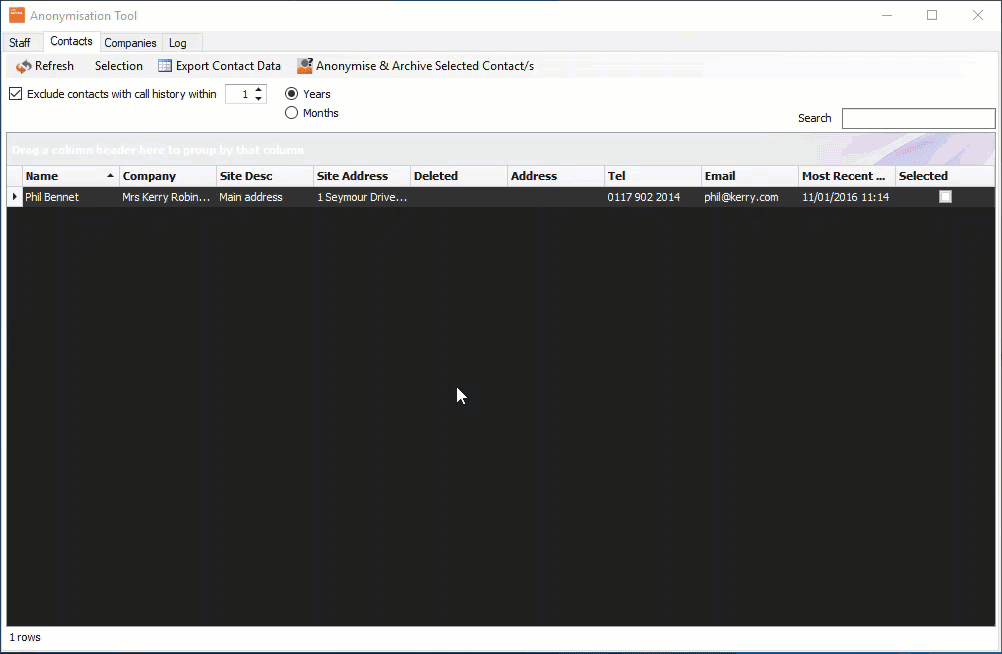 export staff member details