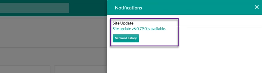 notifications panel, select update
