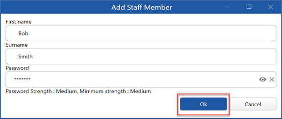 add staff member screen
