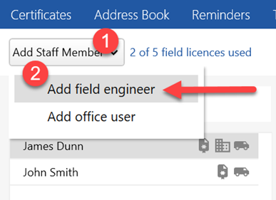 add field engineer option