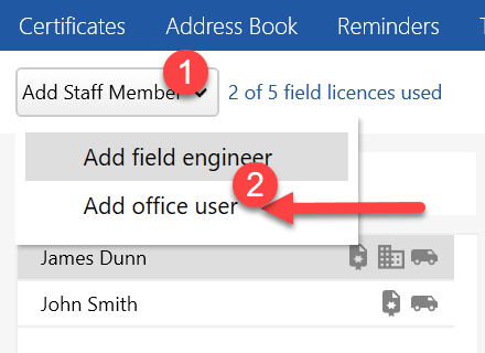 add office user option