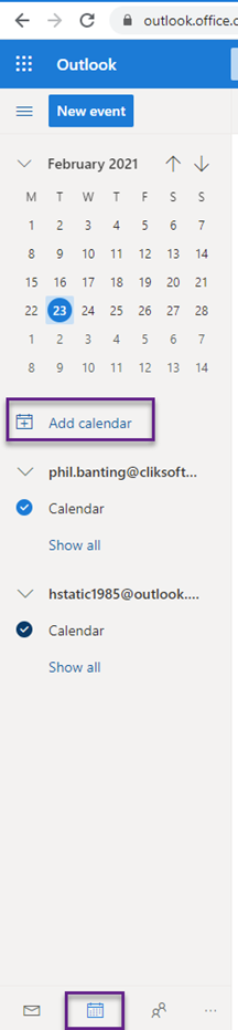 Office 365 Calendar Not Displaying CS Clik