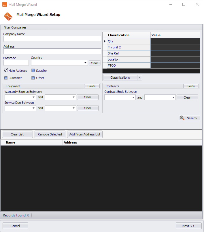 mail merge wizard in clik service