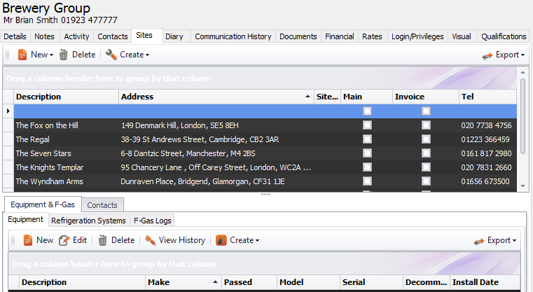 the sites module in clik service