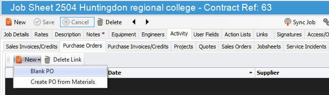 converting job sheets into invoices and purchase orders in clik service