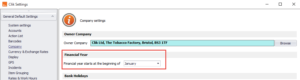 the report data picker in clik service