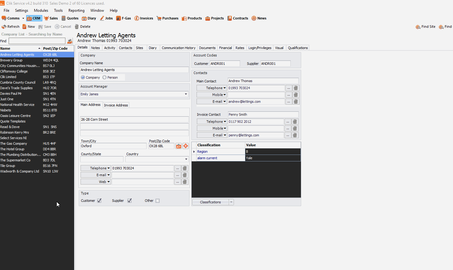 change the admin password for clik service