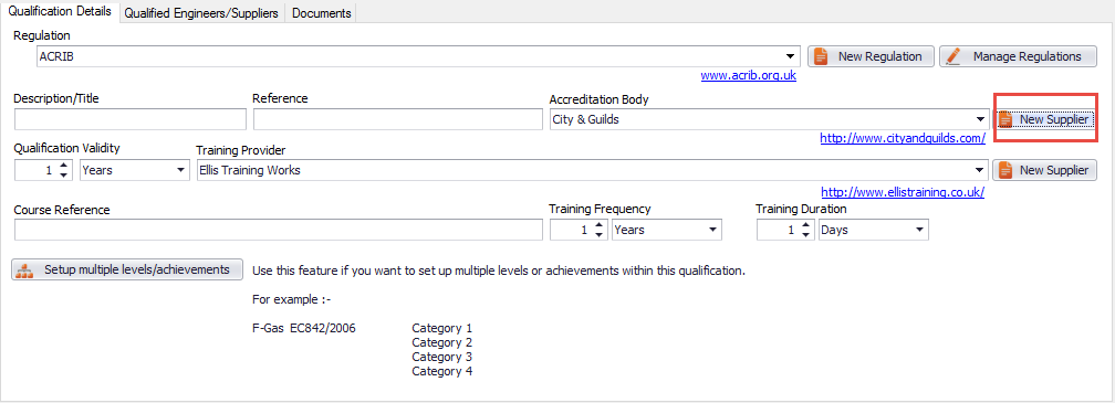 create qualification in clik service