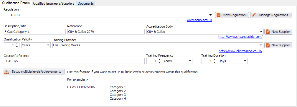create qualification in clik service