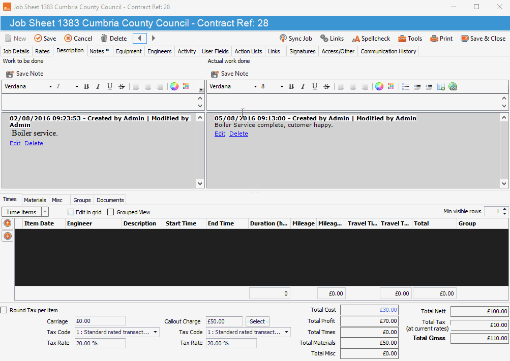 spell check in clik service